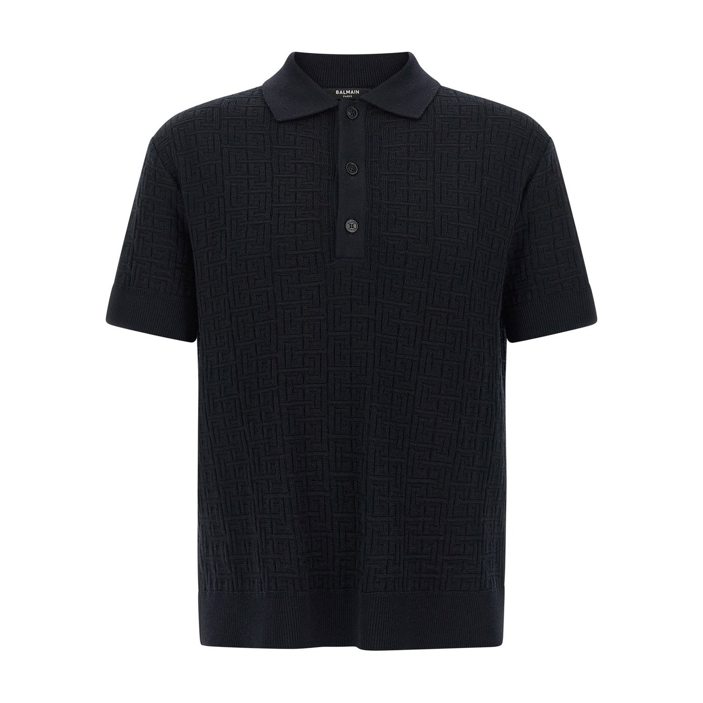 Balmain Blue Wool Polo Shirt