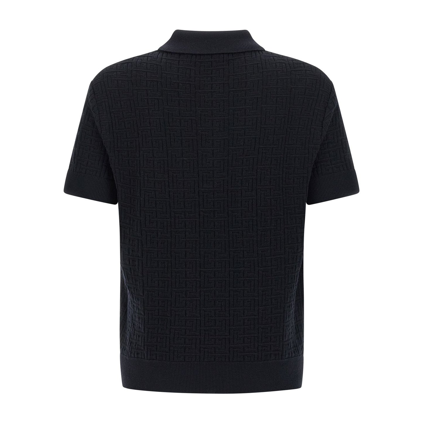 Balmain Blue Wool Polo Shirt