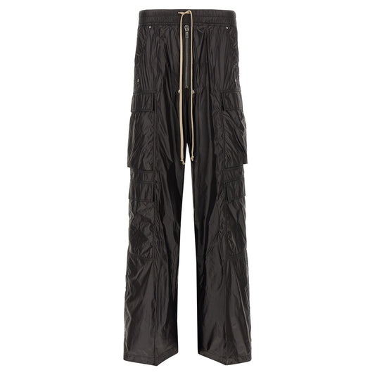 Rick Owens Black Nylon Cargo Pants