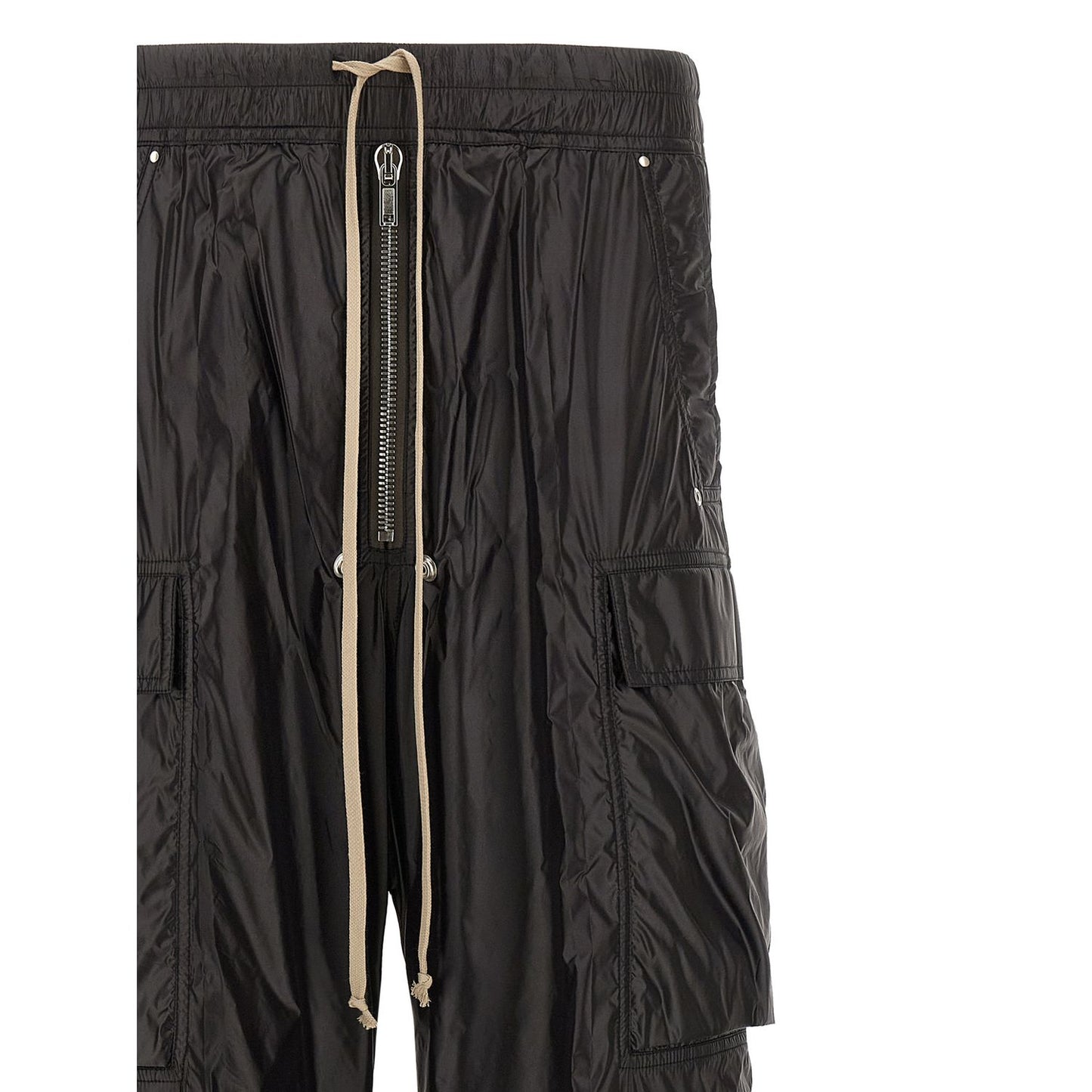Rick Owens Black Nylon Cargo Pants