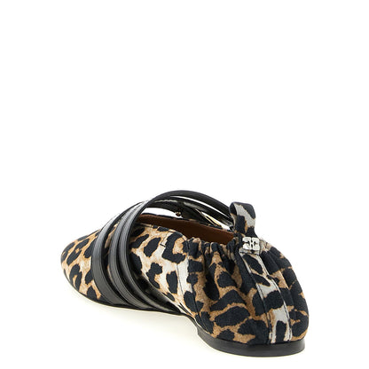 Ganni Multicolor Cotton Ballet Flats