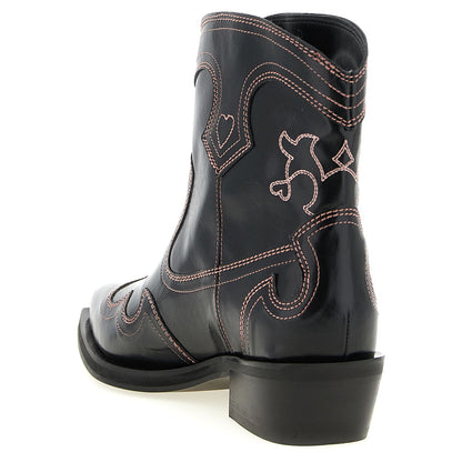 Ganni Black Polyethylene Chelsea Boots