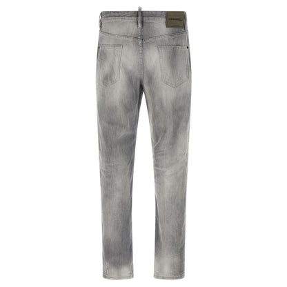 Dsquared² Gray Cotton Straight-Leg Jeans