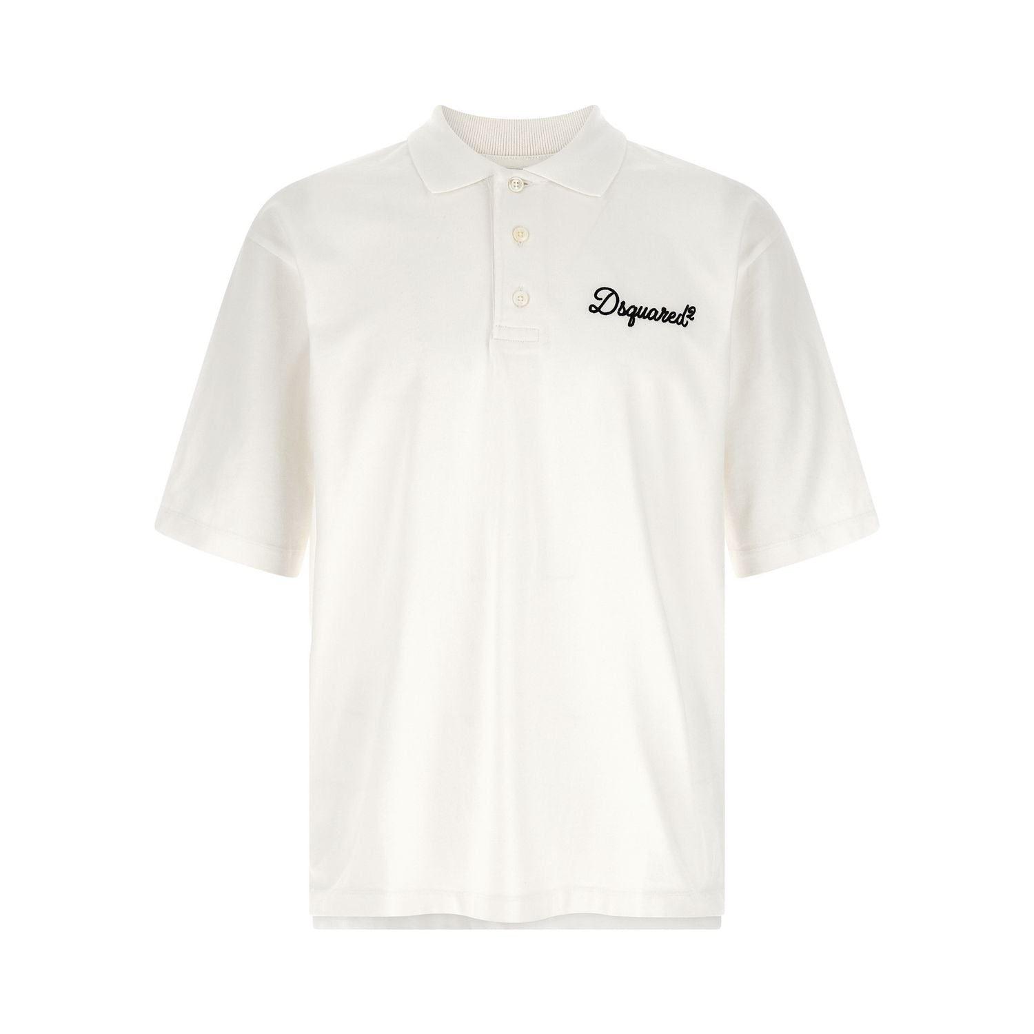 Dsquared² White Cotton Polo Shirt
