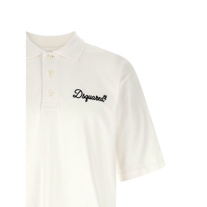 Dsquared² White Cotton Polo Shirt