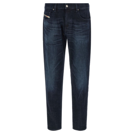 Diesel Blue Cotton Straight-Leg Jeans
