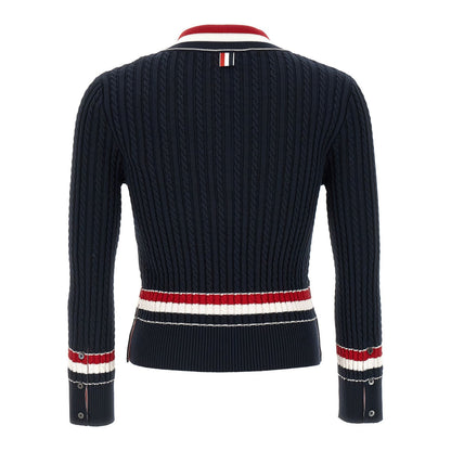 Thom Browne Blue Cotton Cardigan