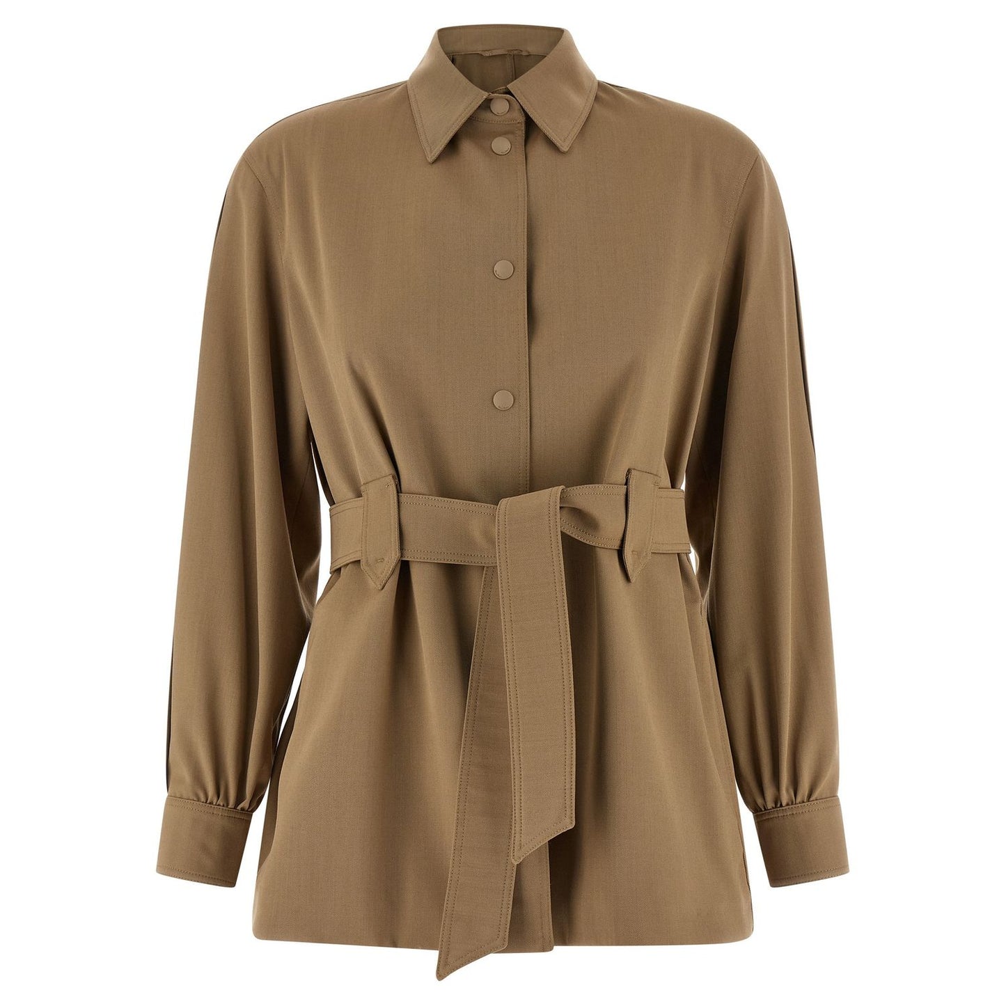 Max Mara Beige Virgin Wool Blouse