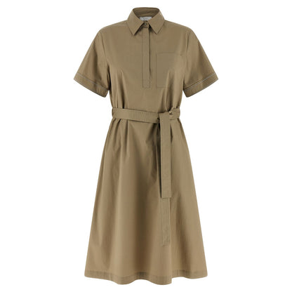 Peserico Bicolor Cotton Midi Dress
