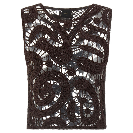 PINKO Brown Viscose Blouse