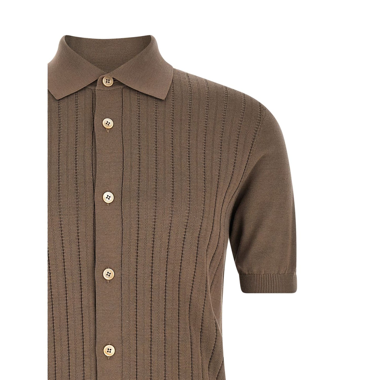 Brunello Cucinelli Brown Cotton Blouse