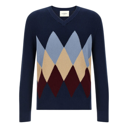 Ballantyne Blue Cotton Cardigan