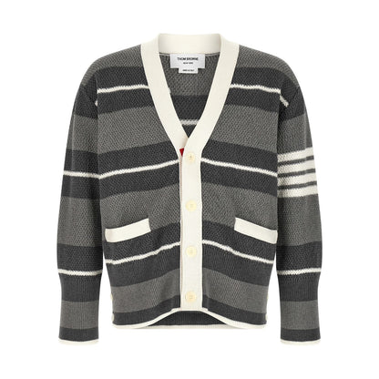 Thom Browne Gray Cotton Cardigan