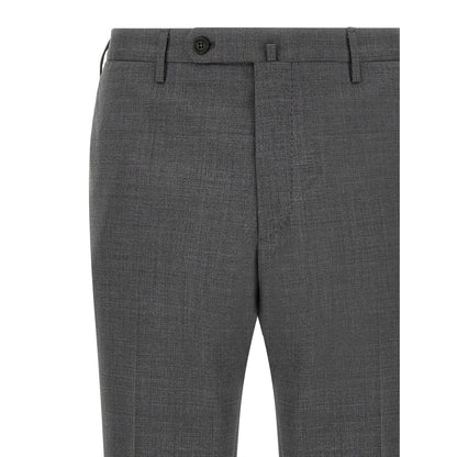 Incotex Gray Virgin Wool Dress Pants