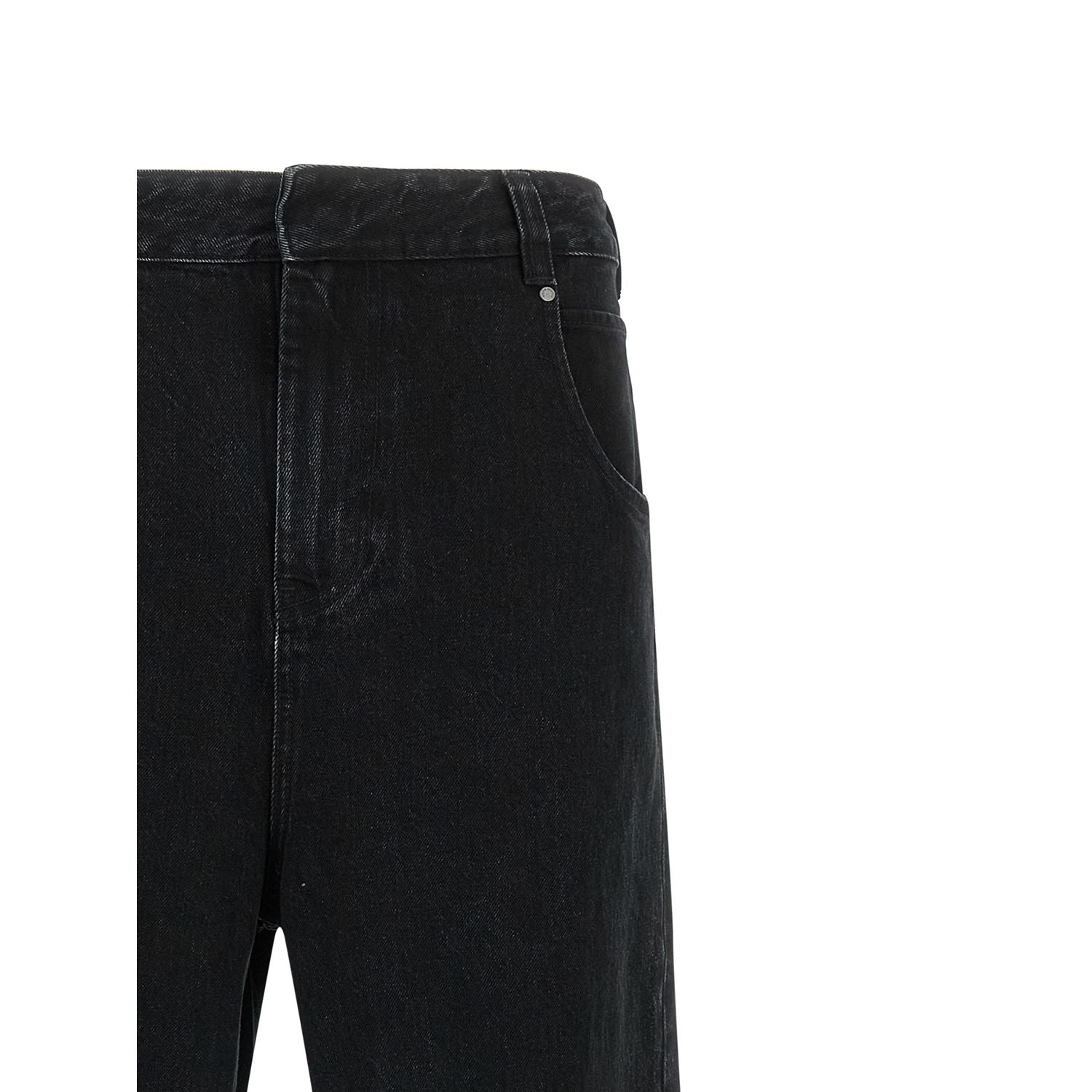 Entire Studios Black Cotton Straight-Leg Jeans