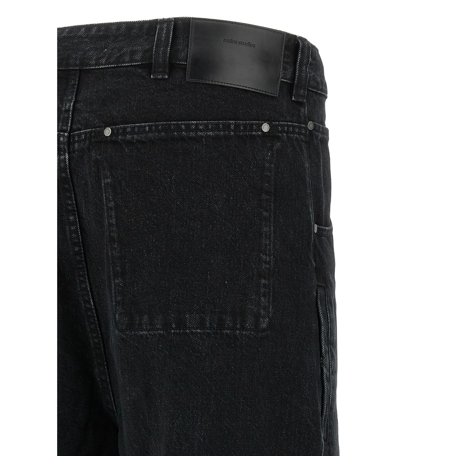 Entire Studios Black Cotton Straight-Leg Jeans
