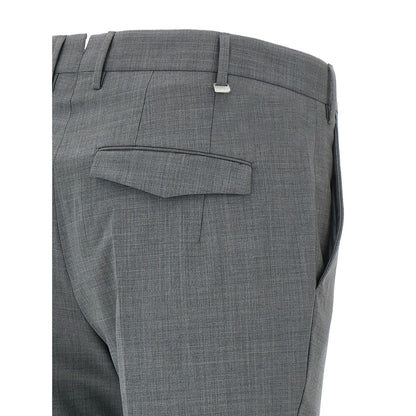 PT Torino Gray Virgin Wool Dress Pants