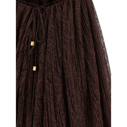 Elisabetta Franchi Brown Polyamide Short Dress