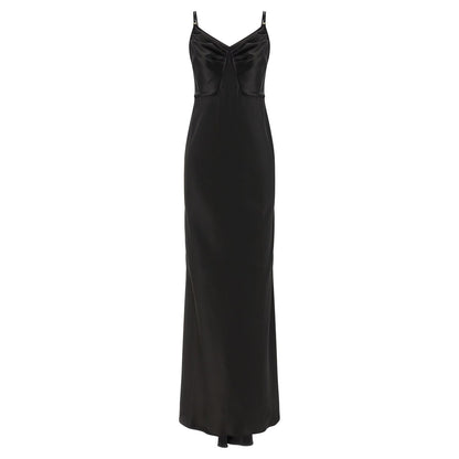 Elisabetta Franchi Black Polyester Long Dress