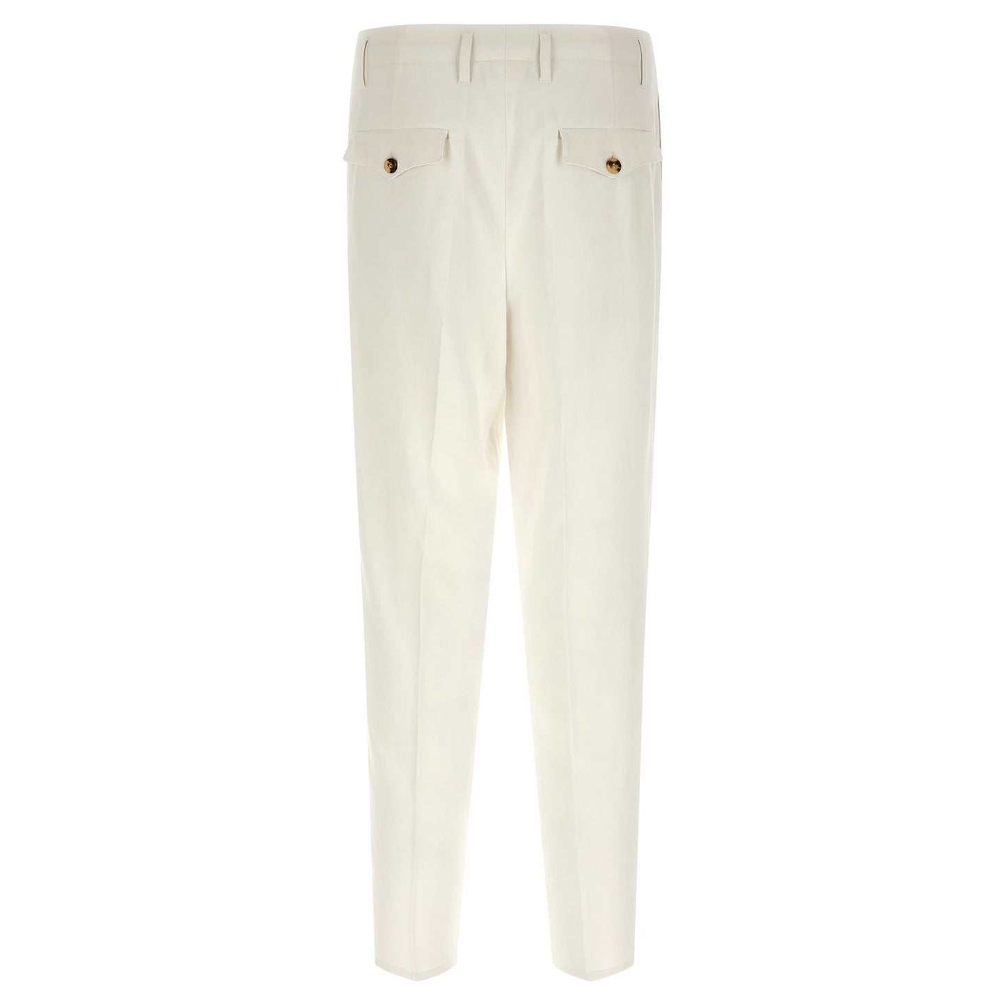 Brunello Cucinelli White Cotton Casual Pants