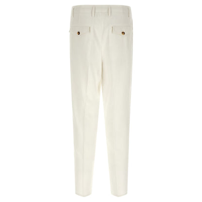 Brunello Cucinelli White Cotton Casual Pants