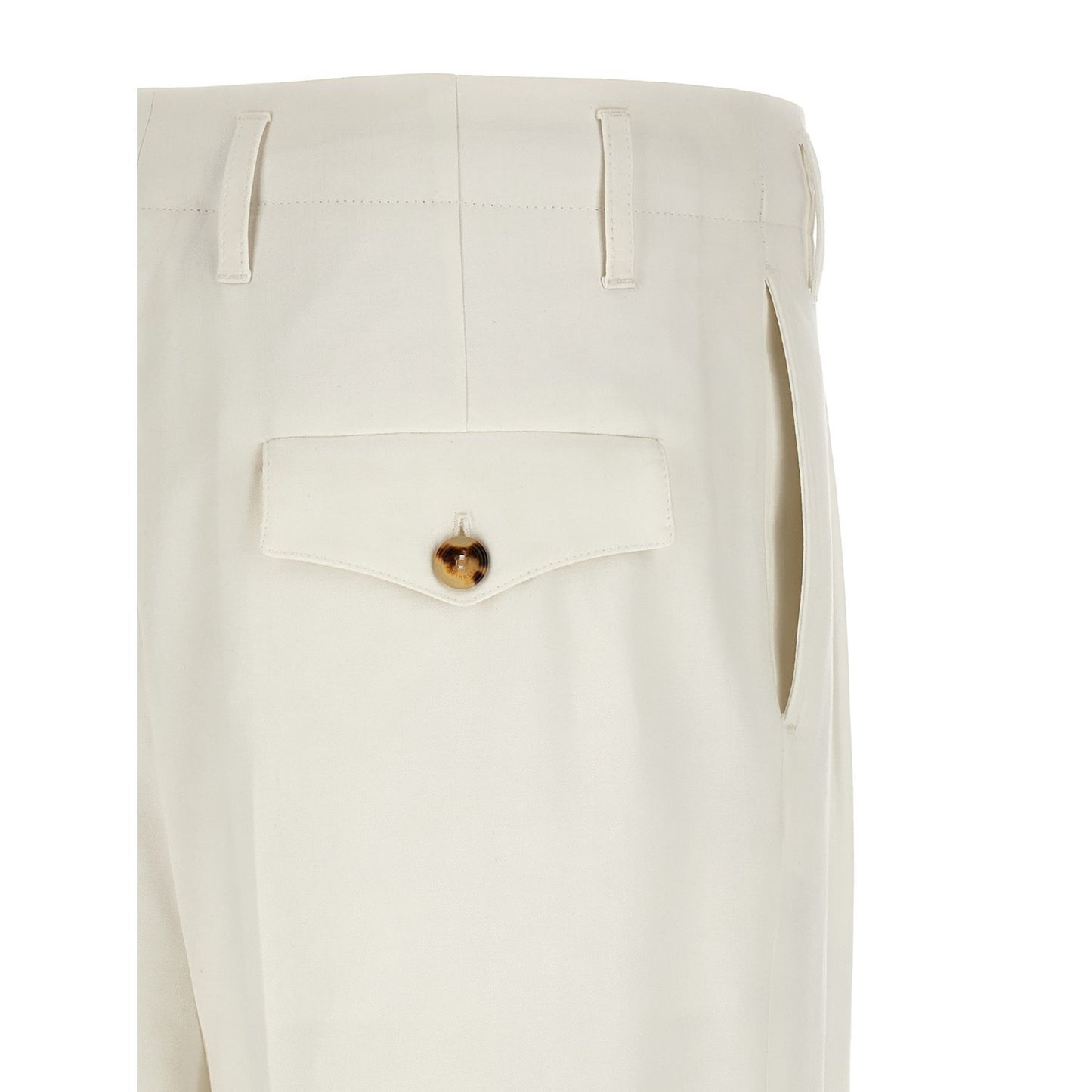 Brunello Cucinelli White Cotton Casual Pants