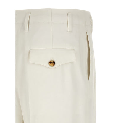 Brunello Cucinelli White Cotton Casual Pants