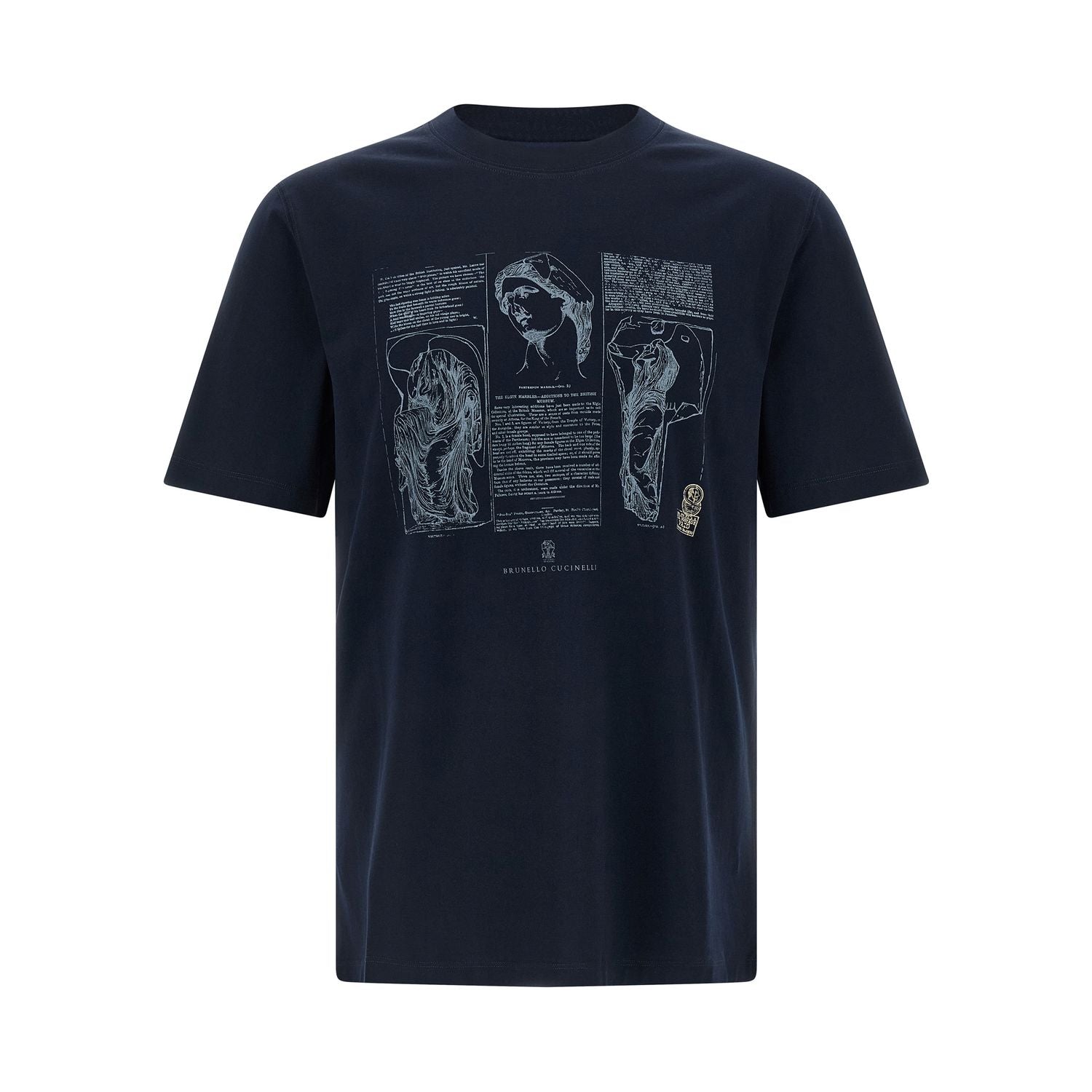 Brunello Cucinelli Blue Cotton T-Shirt