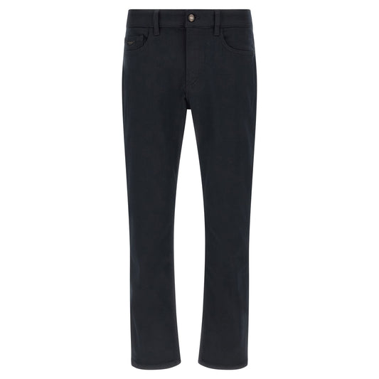 Hugo Boss Blue Polyester Straight-Leg Jeans