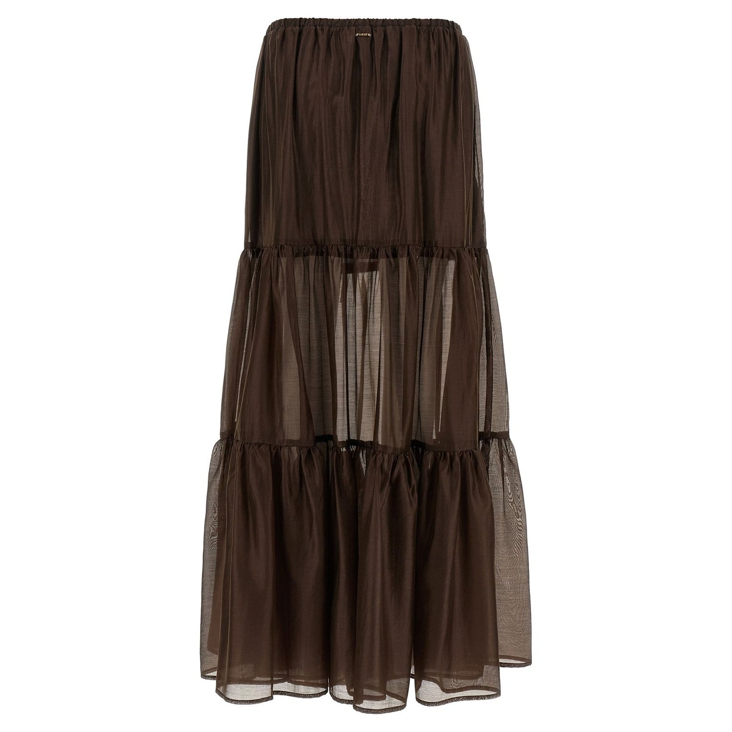 Twinset Brown Lycra Mini Skirt