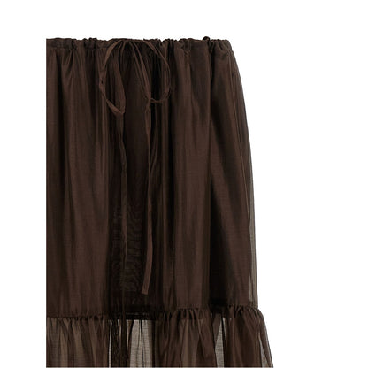 Twinset Brown Lycra Mini Skirt