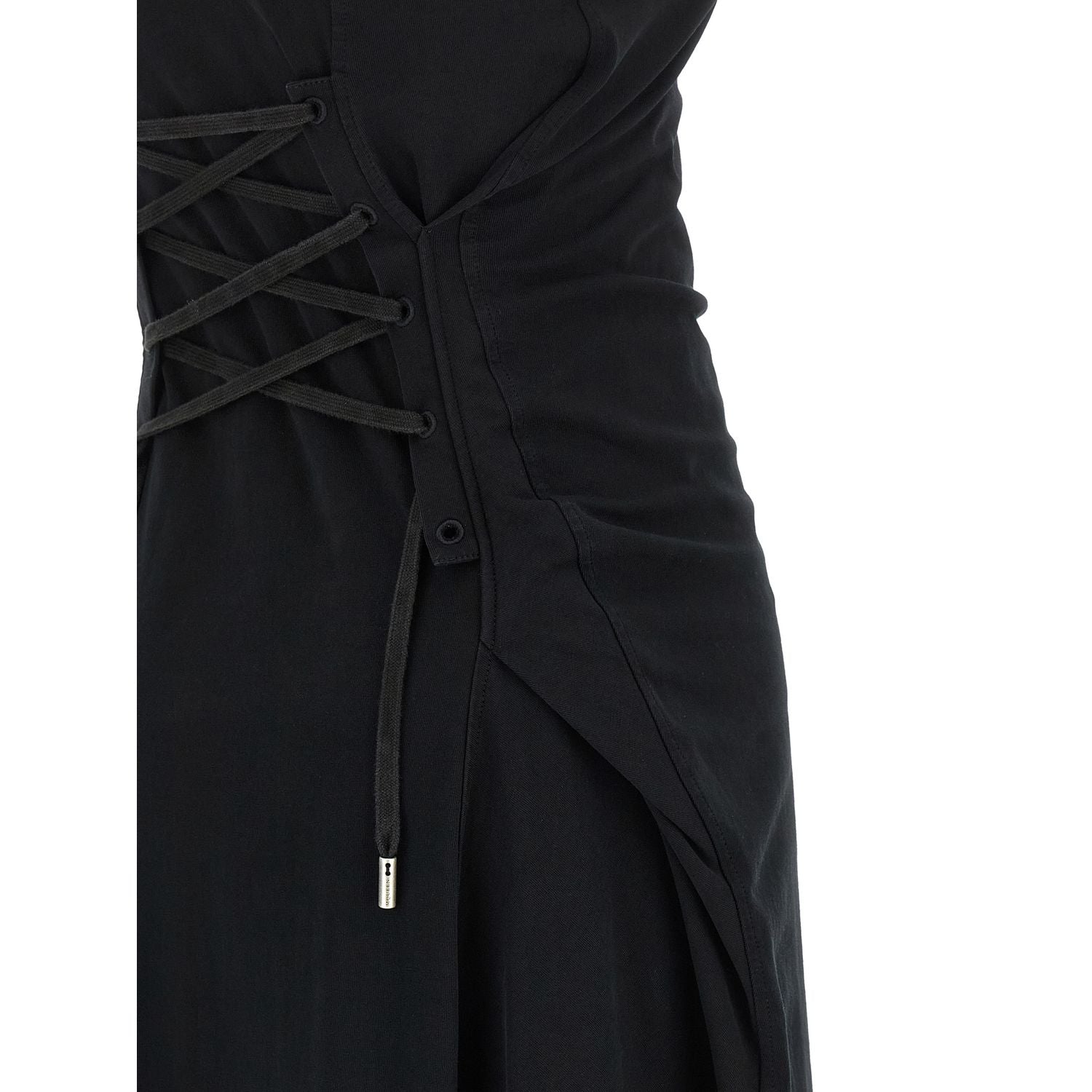 Alexander McQueen Black Cotton Long Dress