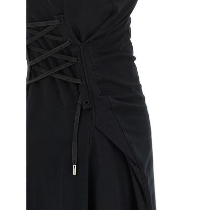 Alexander McQueen Black Cotton Long Dress
