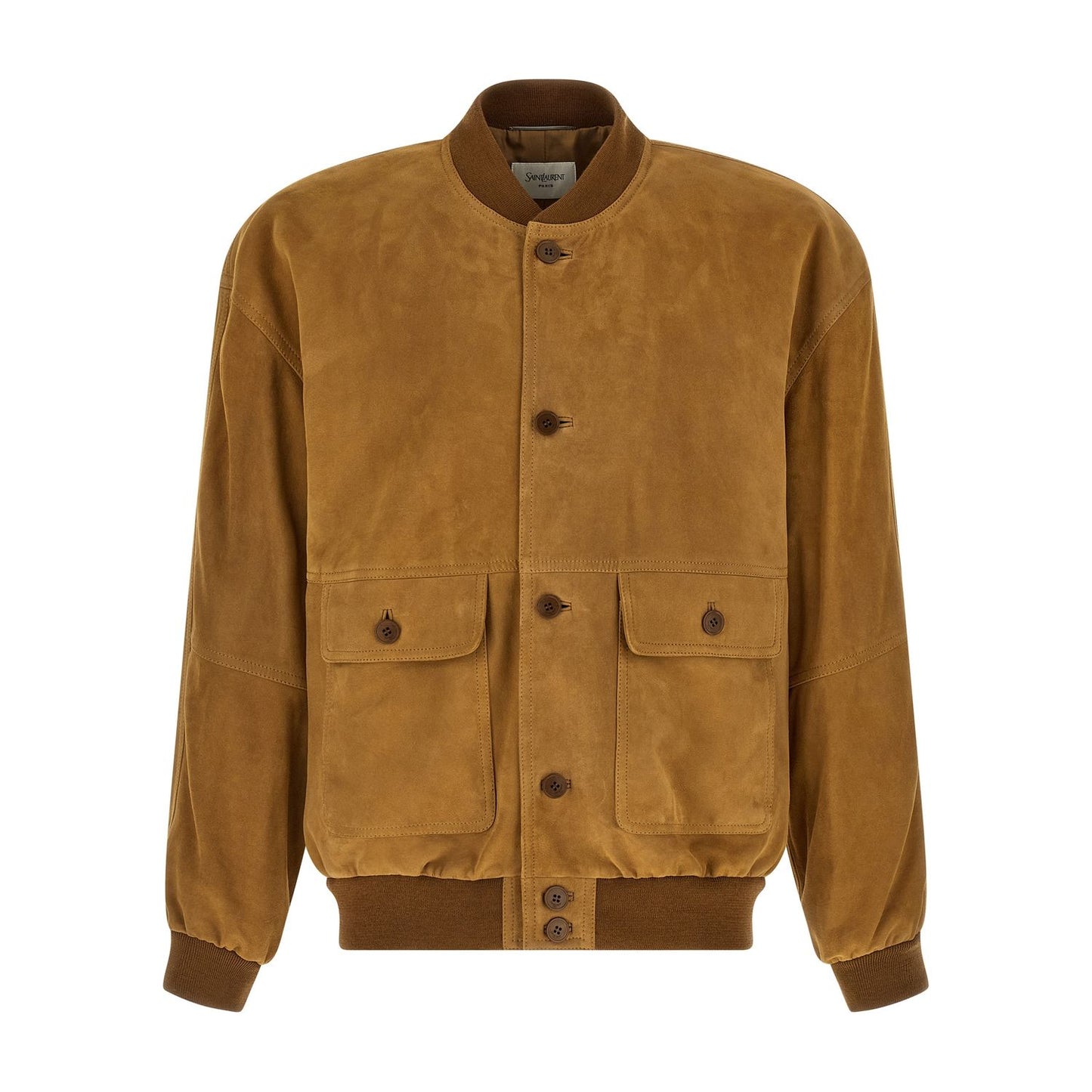 Saint Laurent Brown Lamb Leather Leather Jacket
