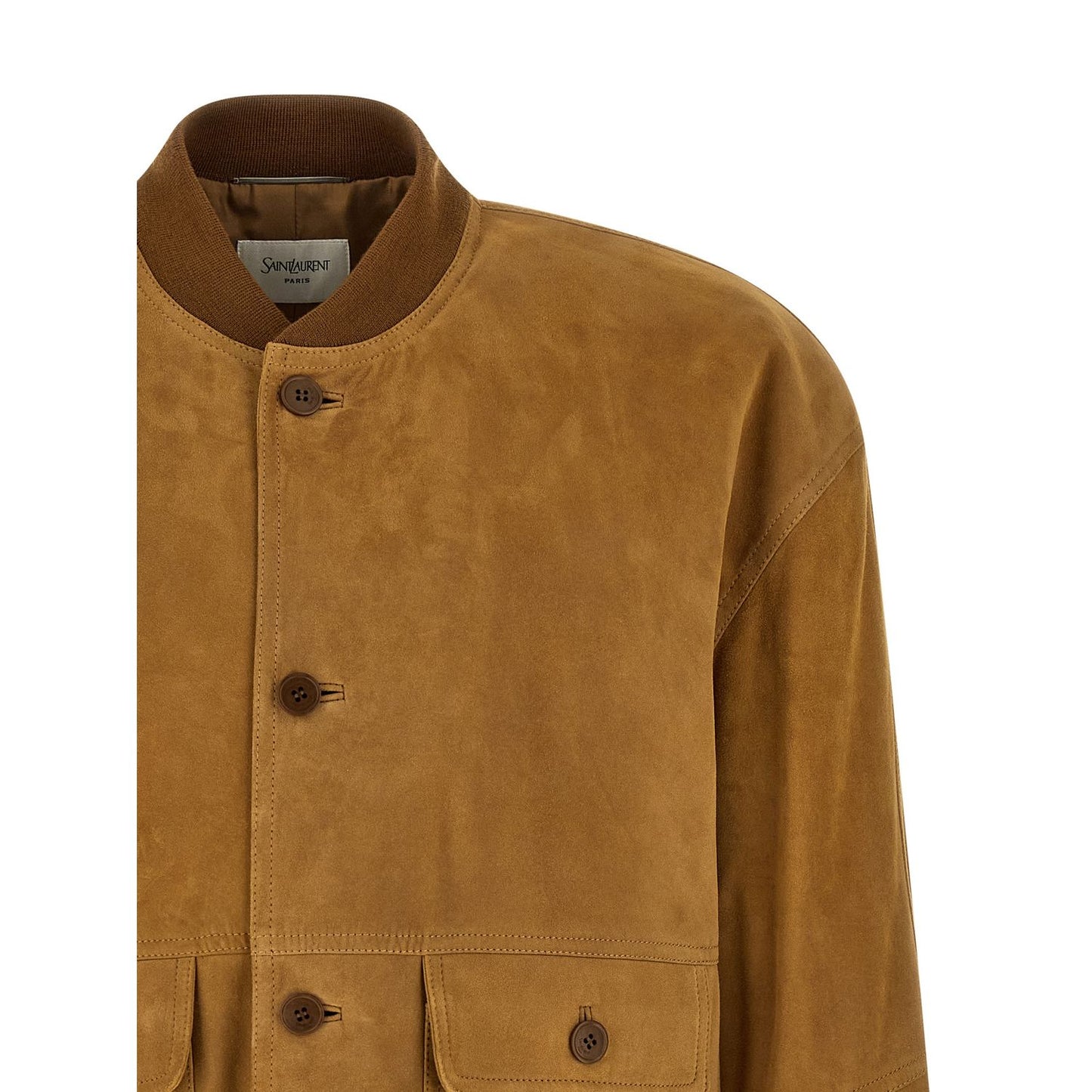 Saint Laurent Brown Lamb Leather Leather Jacket