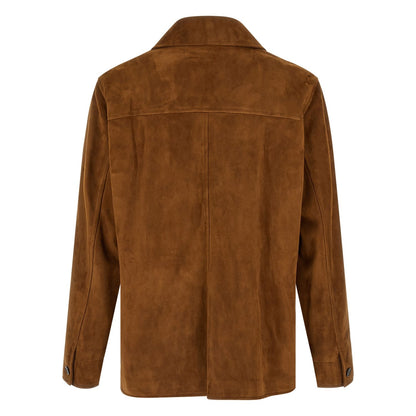 Saint Laurent Brown Lamb Leather Leather Jacket