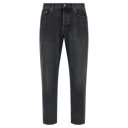 Saint Laurent Black Cotton Straight-Leg Jeans