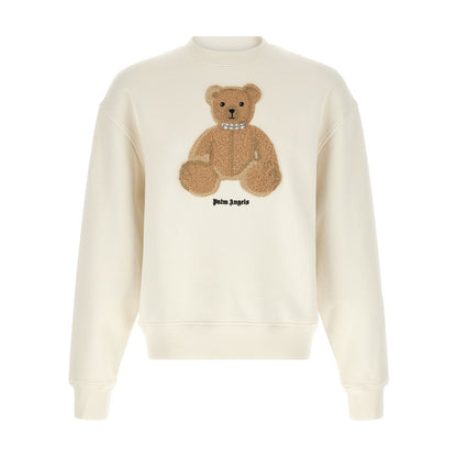 Palm Angels White Cotton Sweatshirt