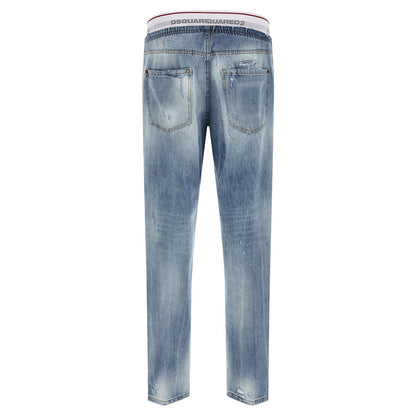 Dsquared² Blue Cotton Relaxed Fit Jeans