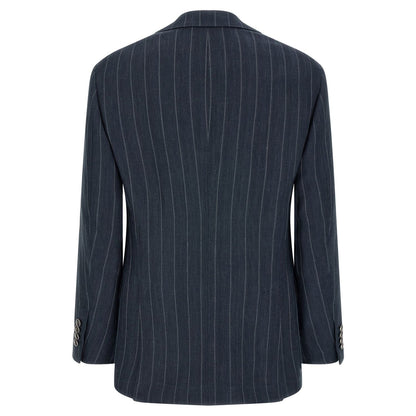 Brunello Cucinelli Blue Hemp Blazer