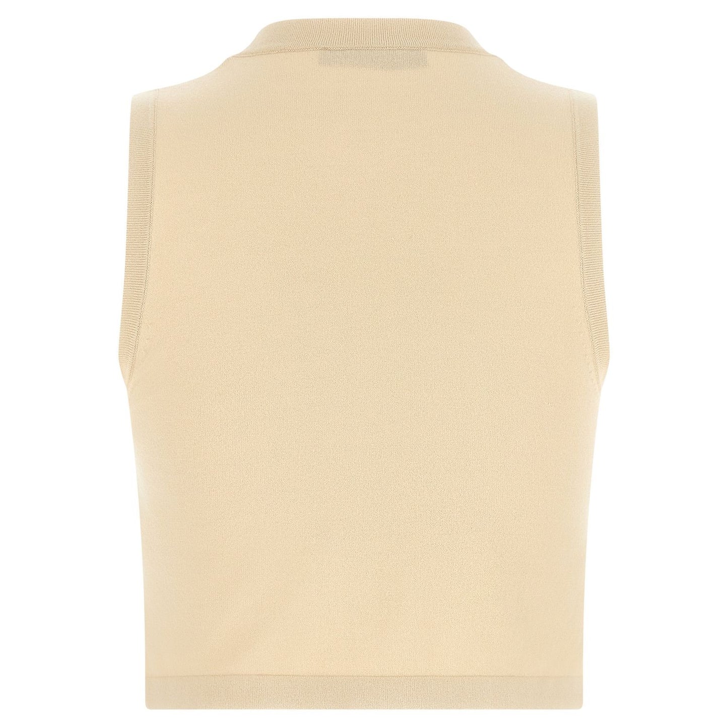Max Mara Beige Viscose Sleeveles T-Shirt