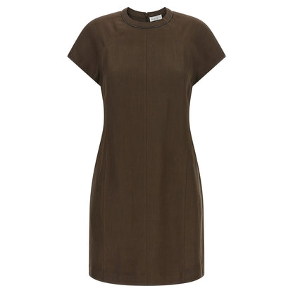 Brunello Cucinelli Brown Viscose Short Dress