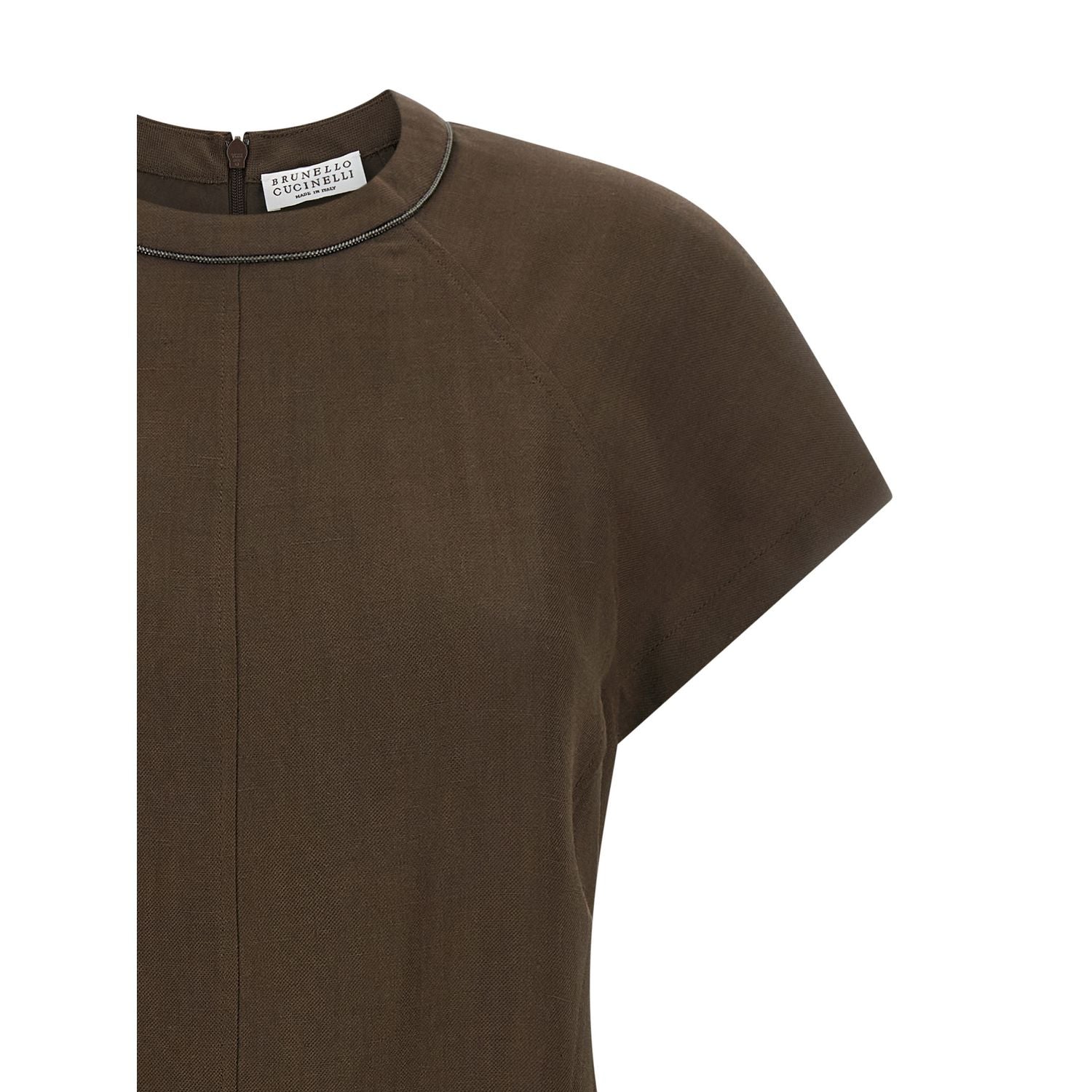 Brunello Cucinelli Brown Viscose Short Dress