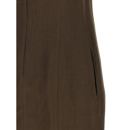Brunello Cucinelli Brown Viscose Short Dress