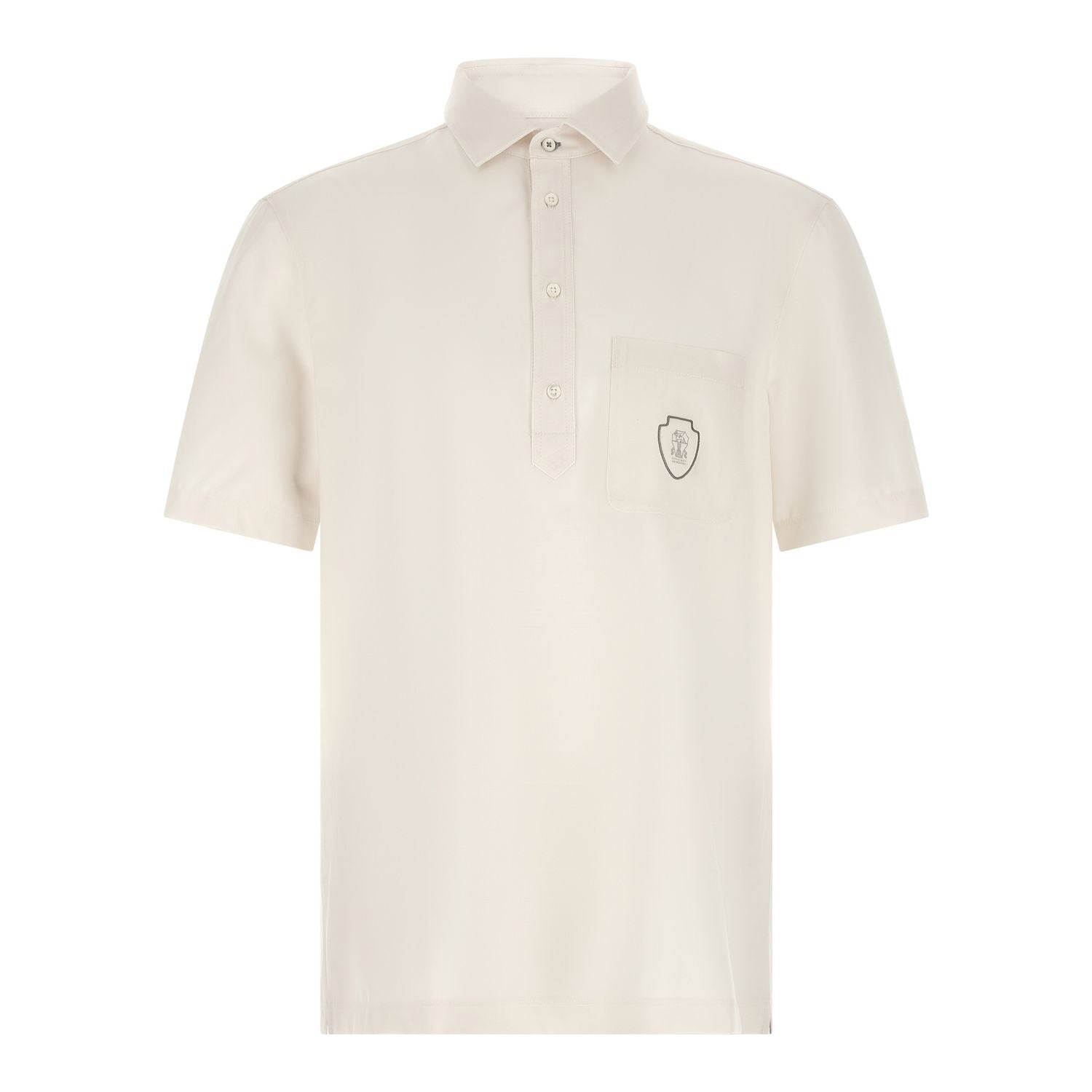 Brunello Cucinelli White Virgin Wool Polo Shirt