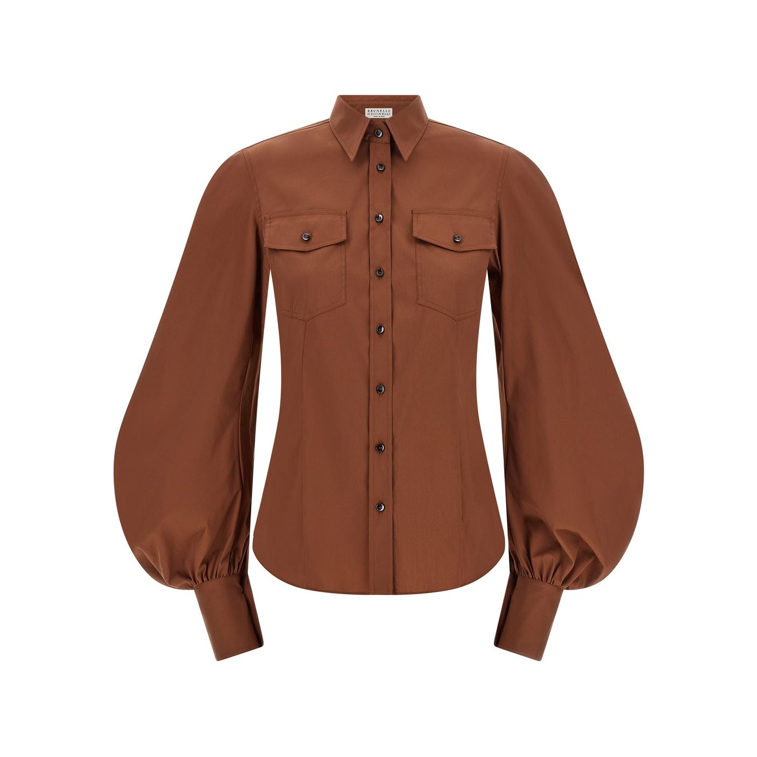 Brunello Cucinelli Brown Cotton Blouse