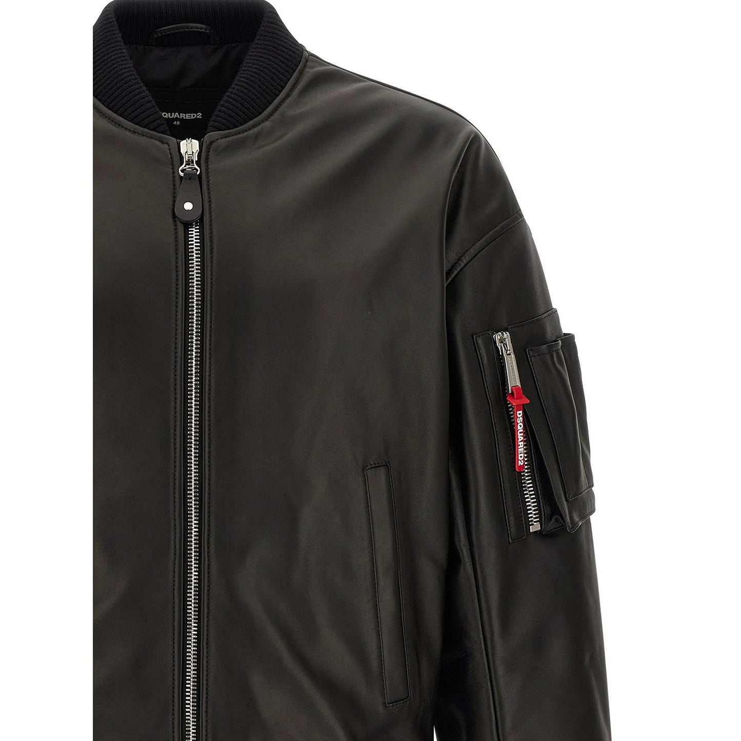 Dsquared² Black Leather Leather Jacket