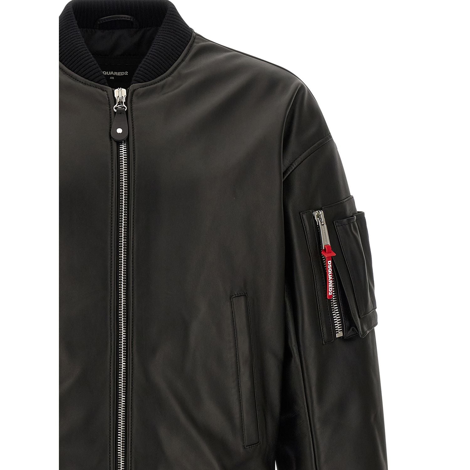 Dsquared² Black Leather Leather Jacket