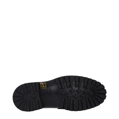 Off-White Black Leather Slip-On Loafers