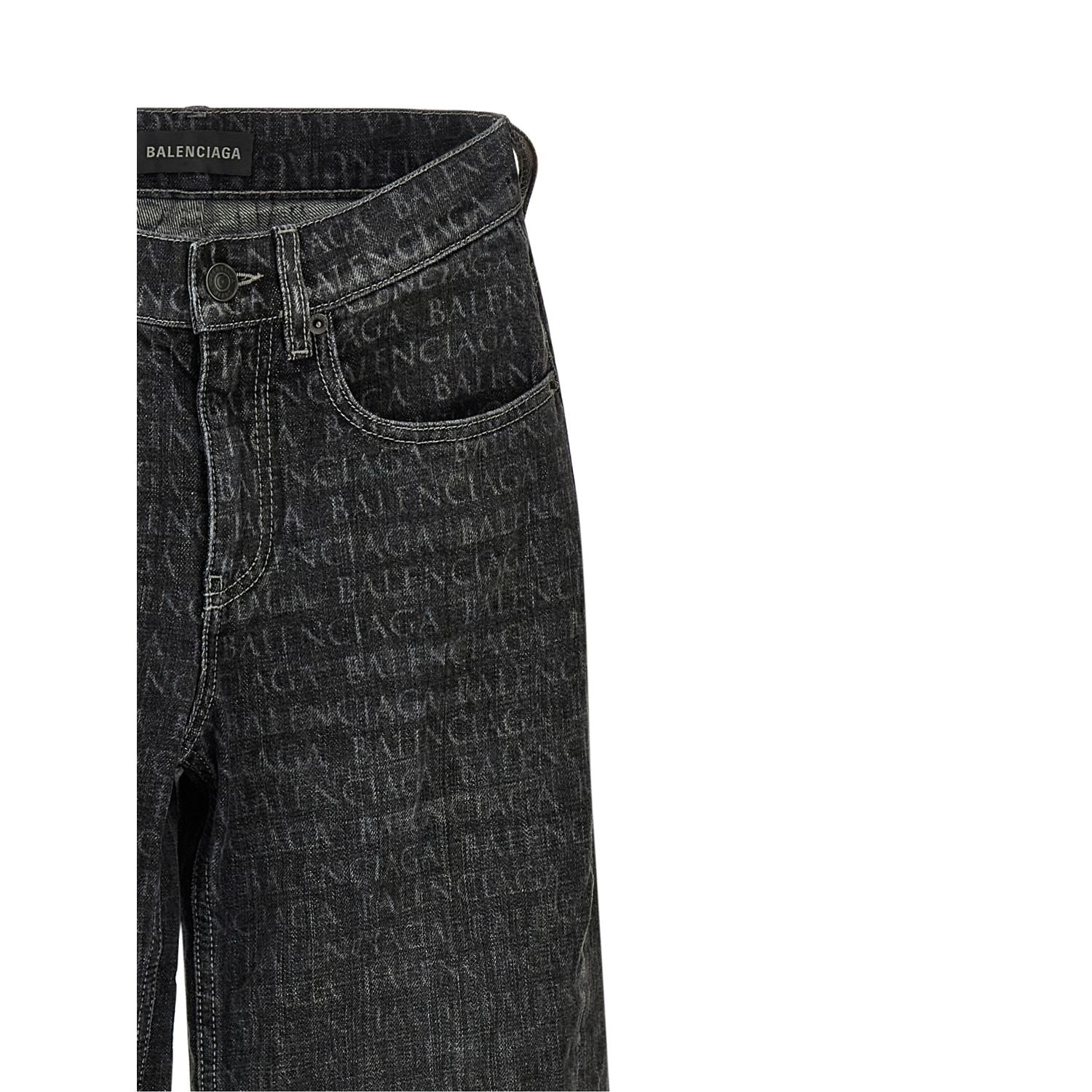 Balenciaga Black Cotton Flared Jeans